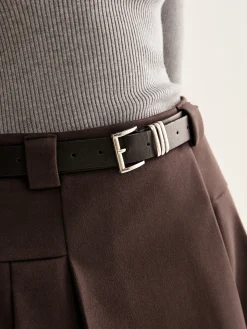 Utility Pleated Belted Skirt