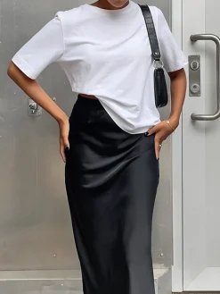 Utility Satin Maxi Skirt