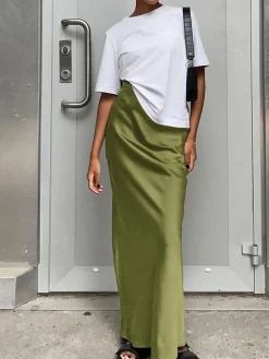 Utility Satin Maxi Skirt