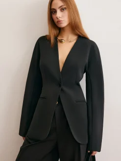 Utility Split Button Cinched Blazer