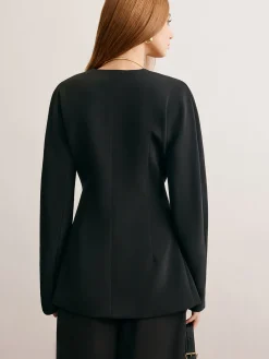 Utility Split Button Cinched Blazer