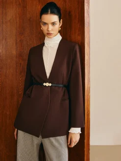Utility V-Neck Blazer Without Belt
