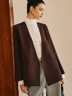 Utility V-Neck Blazer Without Belt
