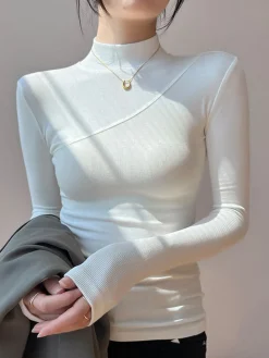 Vanilla Mock Neck Long Sleeve Top