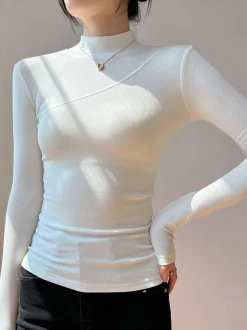 Vanilla Mock Neck Long Sleeve Top