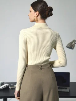 Vanilla Polo Long Sleeve Knit Top