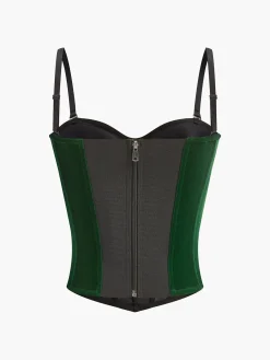 Velvet Piping Zipper Cami Top