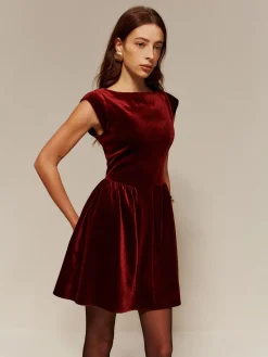Velvet Pleated Tank Short Dress
