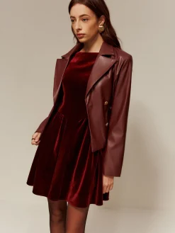 Velvet Pleated Tank Short Dress