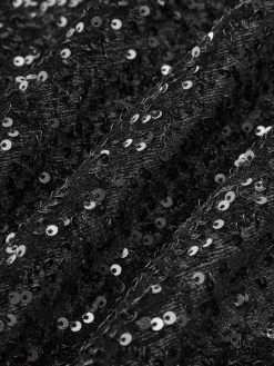 Velvet Sequins Bow Cami Dress