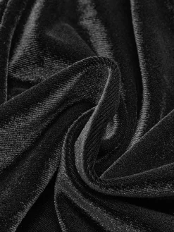 Velvet Split Button Top