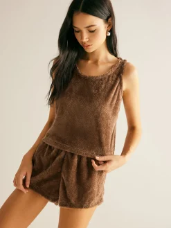 Velvet Three-Piece Shorts Set