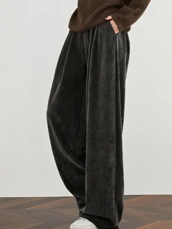 Velvet Wide-Leg Pants