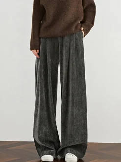 Velvet Wide-Leg Pants