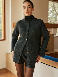 Versatile Breasted Soft Cardigan