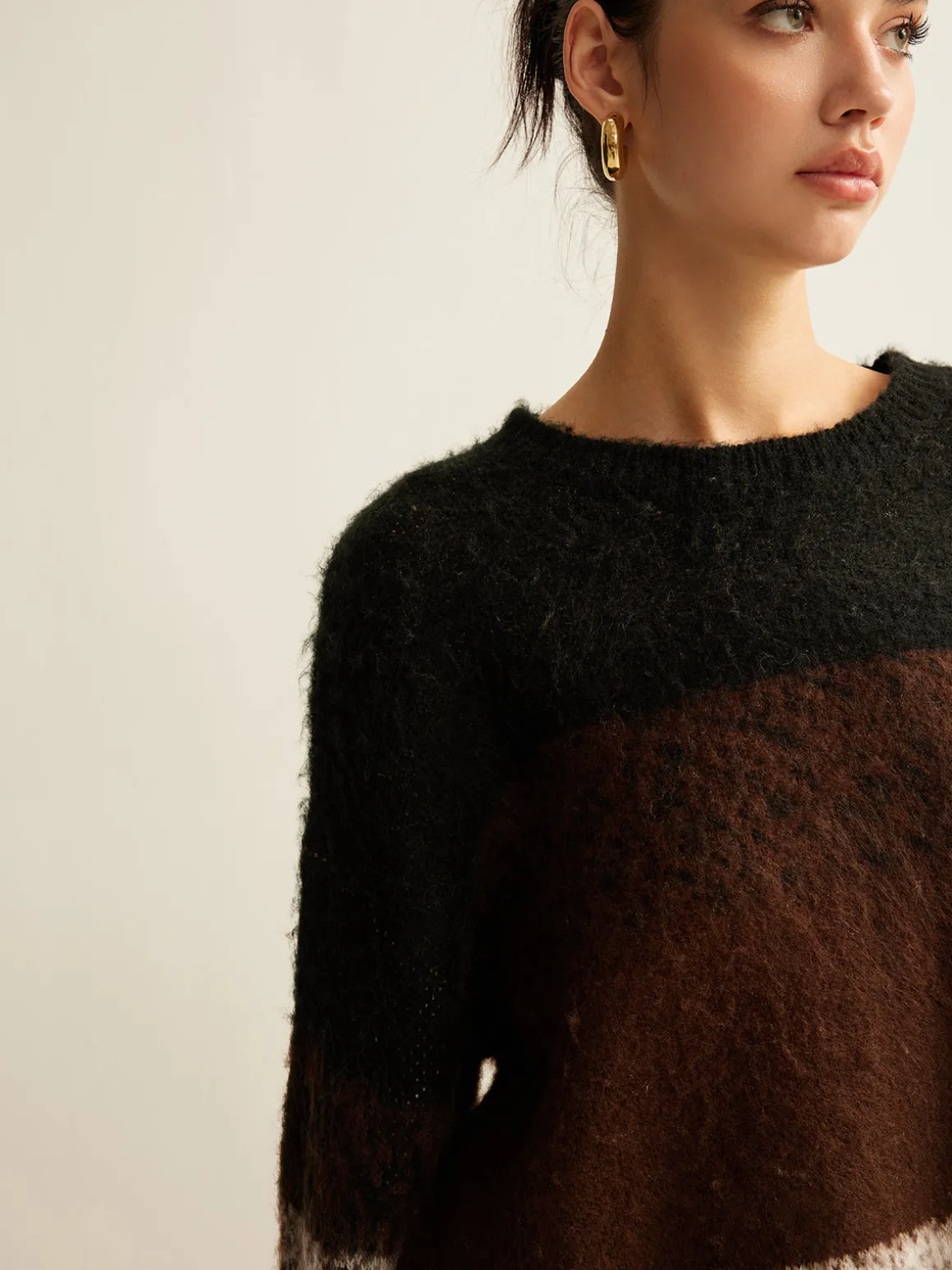Versatile Color Block Loose Sweater