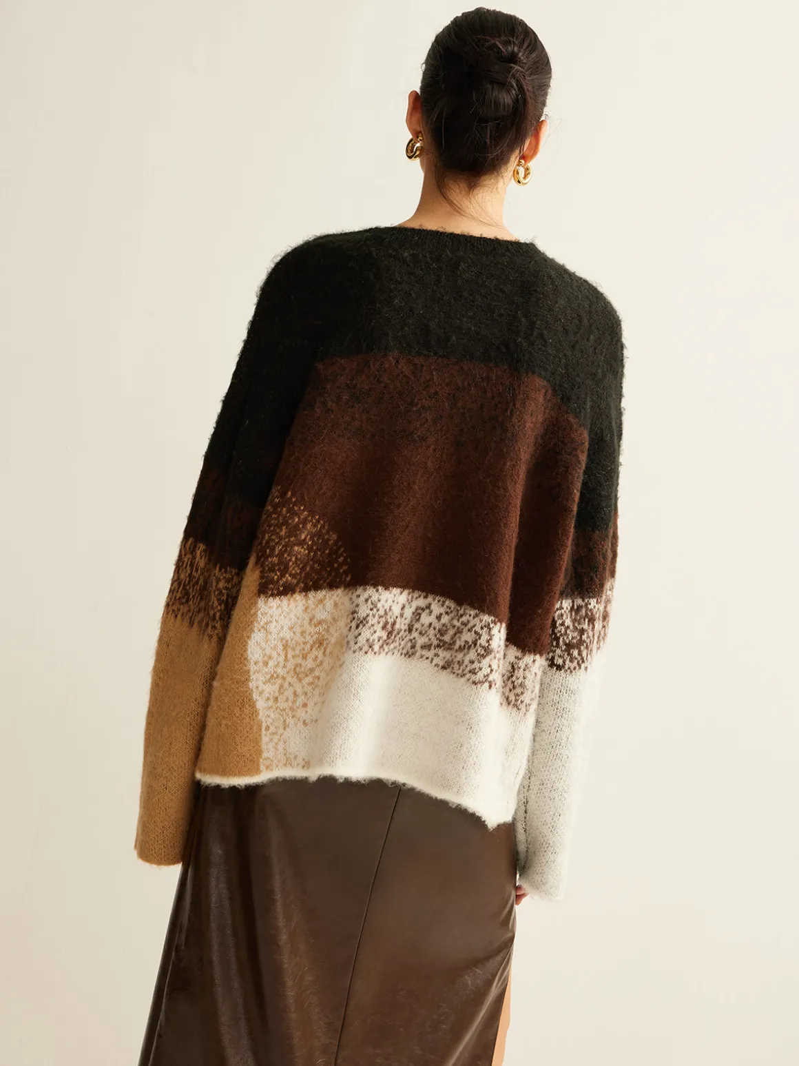 Versatile Color Block Loose Sweater