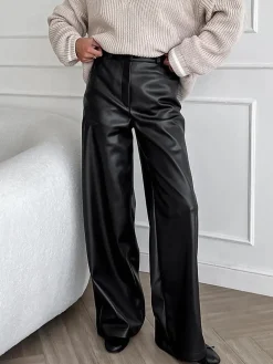 Versatile Faux Leather Pants