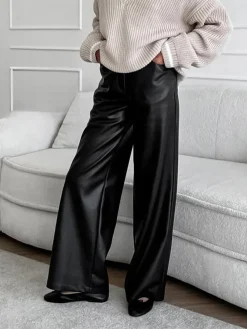 Versatile Faux Leather Pants