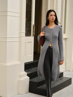 Versatile Metal Breasted Sweater Dress