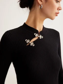 Versatile Metal Decor Knit Top