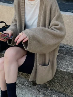 Versatile Pockets Oversized Cardigan