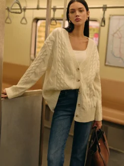 Versatile V-Neck Button Twist Cardigan