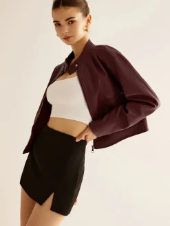 Versatile Zipper Faux Leather Jacket