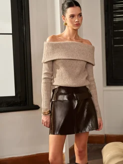 Versatile Zipper PU Leather Mini Skirt