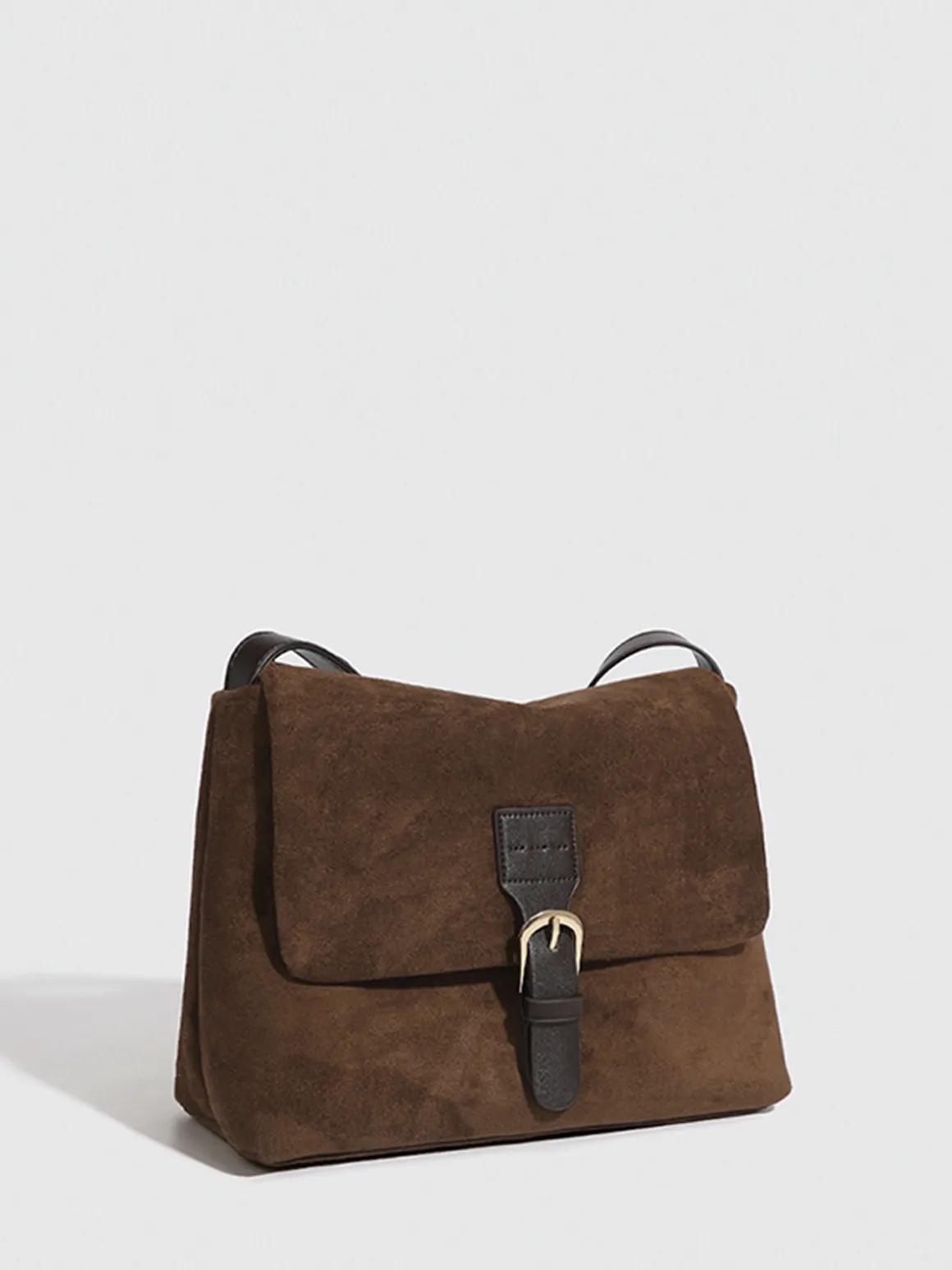 Vintage Buckle Flap Shoulder Bag