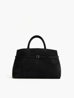 Vintage Buckle-Design Top-Handle Bag