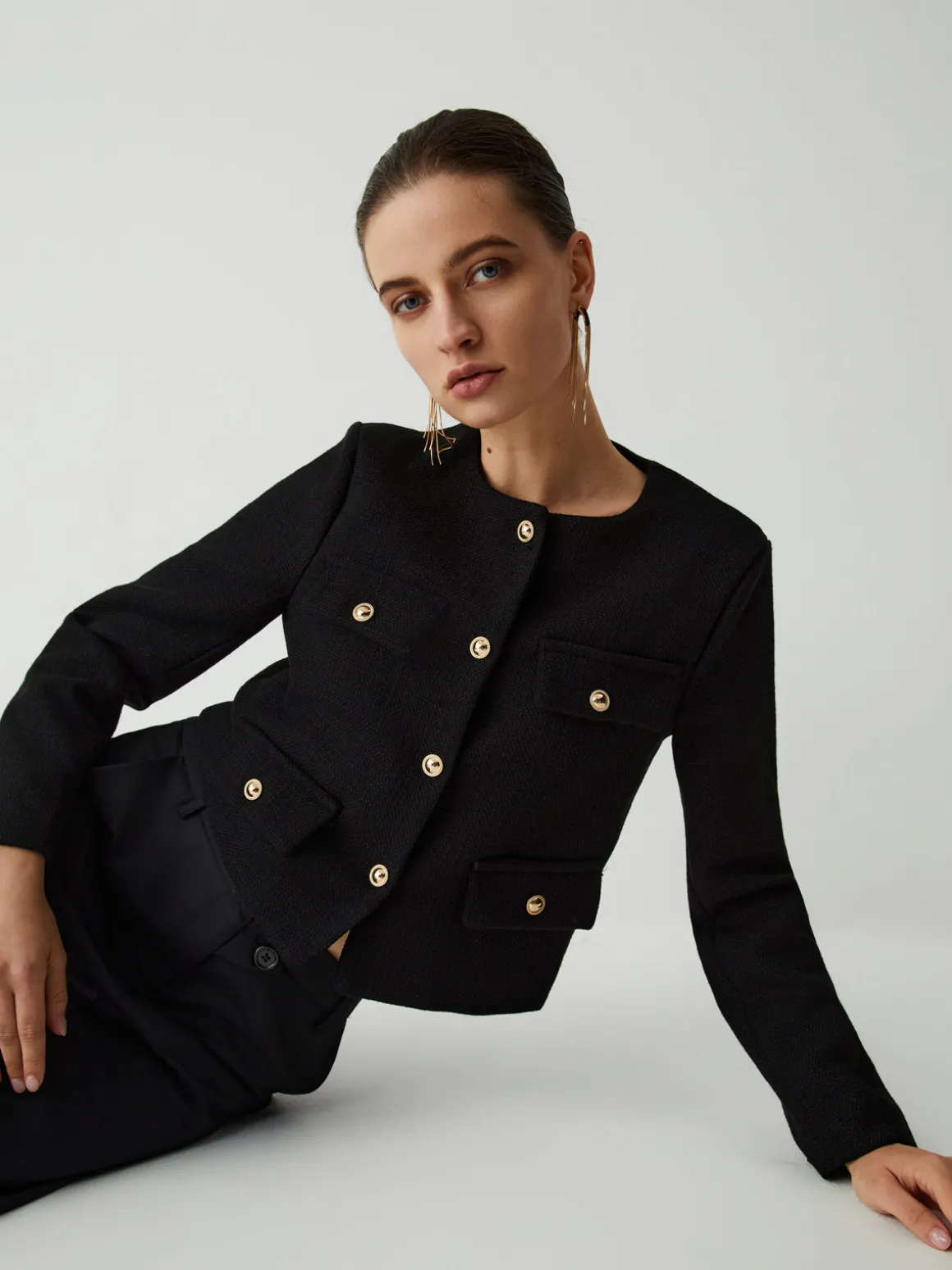 Vintage Button Tweed Blazer