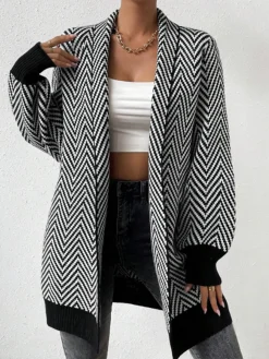 Vintage Chevron Knit Outerwear