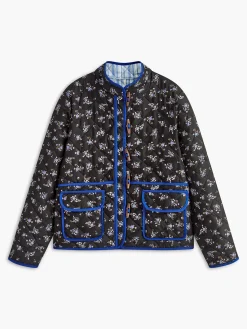 Vintage Contrast Trim Winter Coat