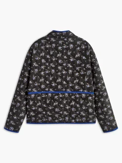 Vintage Contrast Trim Winter Coat