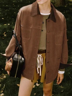 Vintage Corduroy Cargo Polo Jacket
