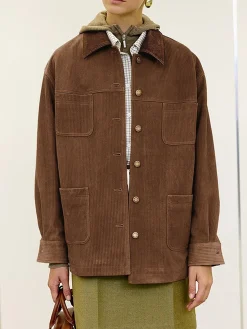 Vintage Corduroy Cargo Polo Jacket