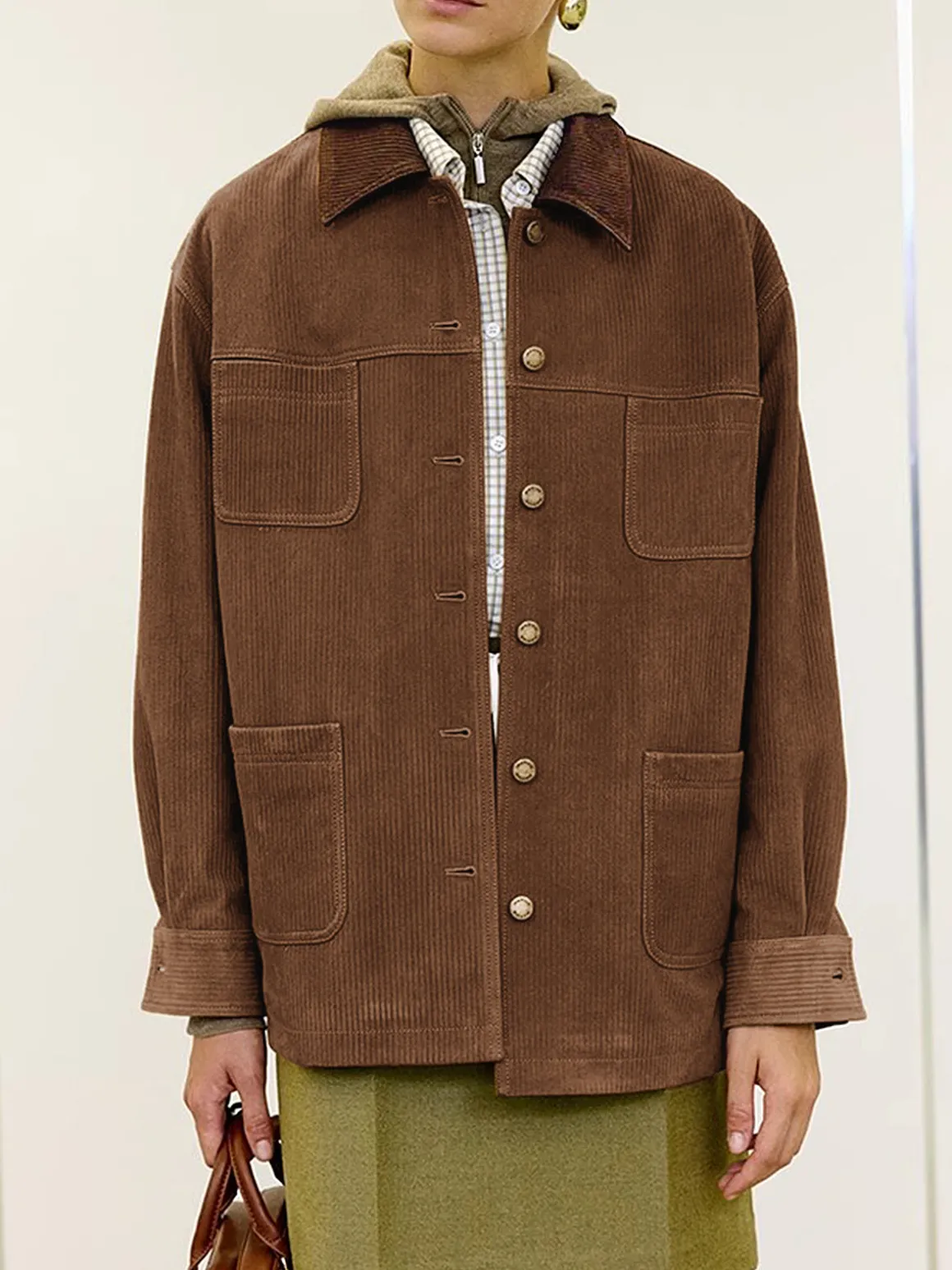 Vintage Corduroy Cargo Polo Jacket