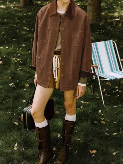 Vintage Corduroy Cargo Polo Jacket