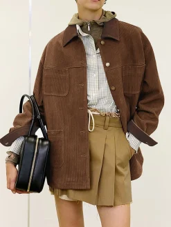 Vintage Corduroy Cargo Polo Jacket