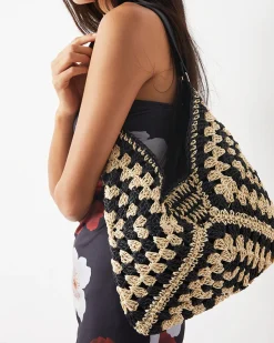 Vintage Crochet Macrame Shoulder Bag