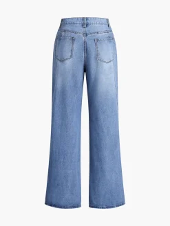 Vintage Denim Straight Leg Pants