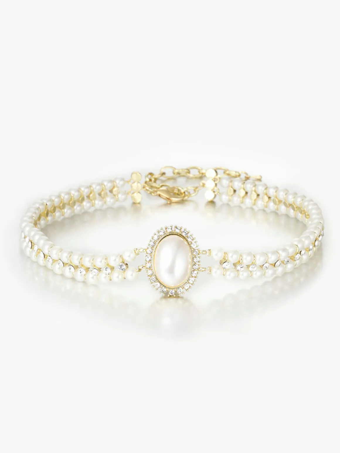Vintage Double Layer Faux Pearl Choker Necklace