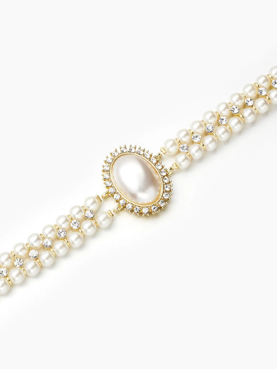 Vintage Double Layer Faux Pearl Choker Necklace