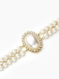 Vintage Double Layer Faux Pearl Choker Necklace