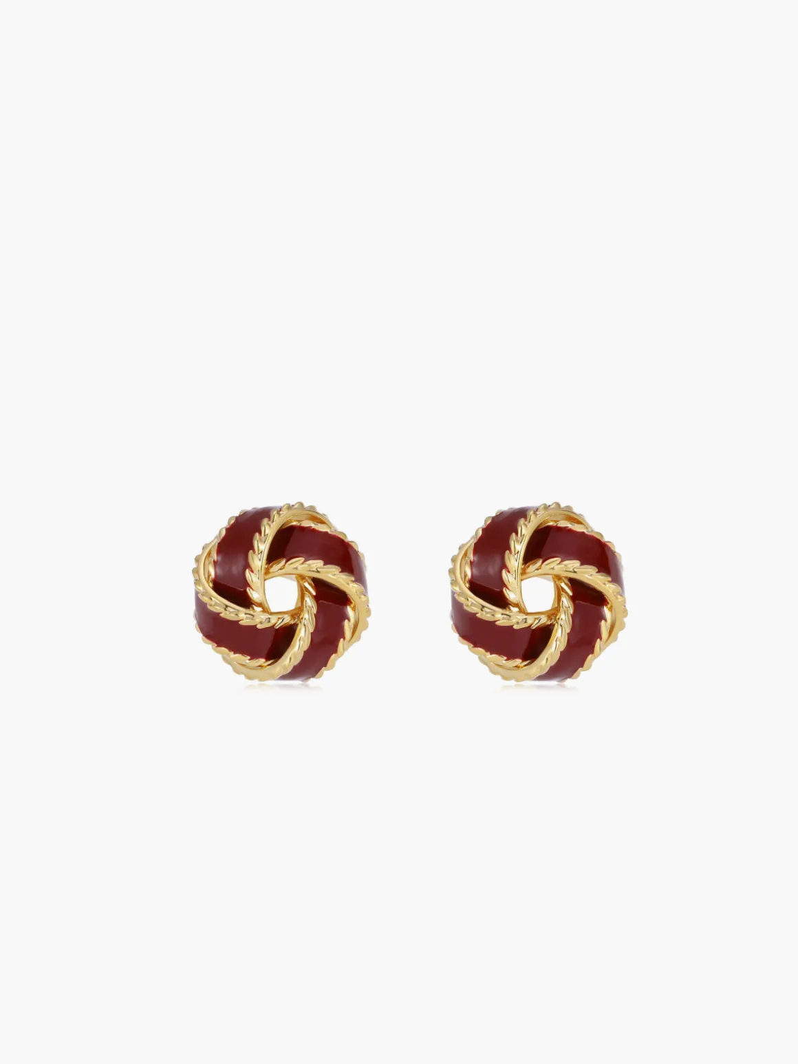 Vintage Dripped Glaze Knotted Hoop Stud Earrings