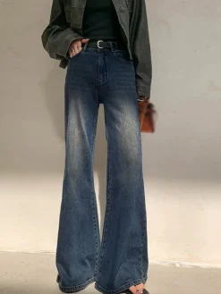Vintage Low Rise Washed Wide Leg Jeans