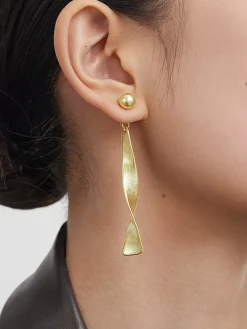 Vintage Metal Twist Drop earrings