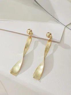 Vintage Metal Twist Drop earrings