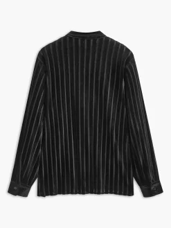 Vintage Pinstripe Button Polo Shirt
